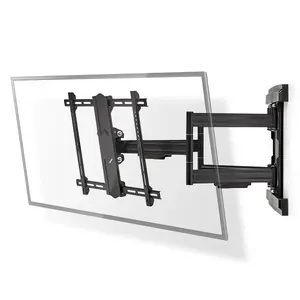 Wall mount Nedis TVWM6551BK for 1 display, supports up to 80" (2.03 m), 70 kg, VESA 200x100–600x400, tilt ±17°, swivel ±3° — Black