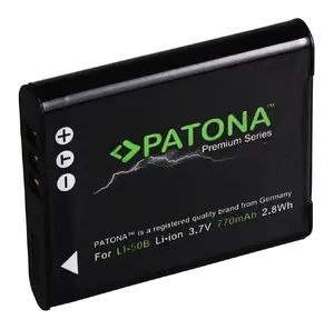 Camera battery PATONA PT1199 Lithium‑Ion 770 mAh, dimensions 39.9×33.8×6.1 mm