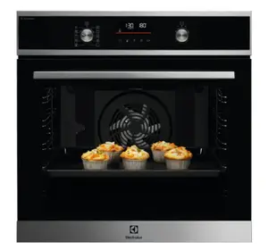 Встраиваемый духовой шкаф Electrolux EOD6P66X 72 л, электрич., пиролитическая очистка, сенсор/кнопки, черный/серебристый