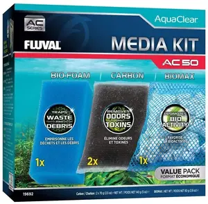 Filtra pildvielu komplekts Fluval AC50 — rezerves kasetes un pildvielas akvārija filtram