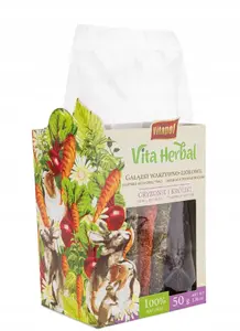 Vitapol Vita Herbal овощно‑травяные веточки для грызунов и кроликов 50 г, упаковка 4 шт.