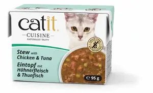 Влажный корм для кошек Catit 42147, рагу с курицей и тунцом, 95 г, для взрослых кошек, без зерна
