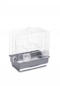 Клетка для птиц Panama Pet ALFA 40, серый, 40 x 27 x 48 см