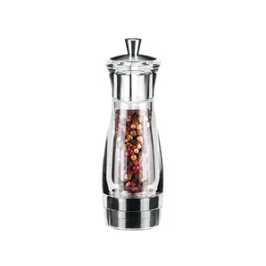 Pepper grinder Tescoma Virgo 658201 — stainless steel and transparent plastic, 160 mm height, 45×45 mm base