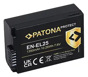 PATONA battery for Nikon Z30 Z50 Z fc (EN-EL25), Li-Ion 1350 mAh, 50×33×18 mm