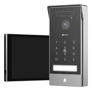 Video durvju interkoms EZVIZ HP7 PRO 4K — 8" (20,3 cm) displejs, līdz 3840×2160, H.264/H.265, CMOS 1/2.8", divvirzienu audio, IR LED — melns/ pelēks