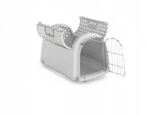Pet carrier IMAC Linus Cabrio, transport crate for dog/cat, grey, 50×32×34.5 cm