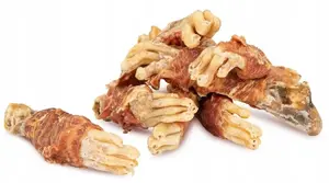 Sukāmēŗis suņiem hau & miau Puzzo Snack — trušu pāji iesaiņotas pīles gaļā, 300 g