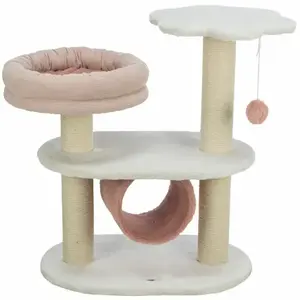Cat house Trixie 44472 — indoor jute and polyester cat house, 58×38×70 cm, pink/white
