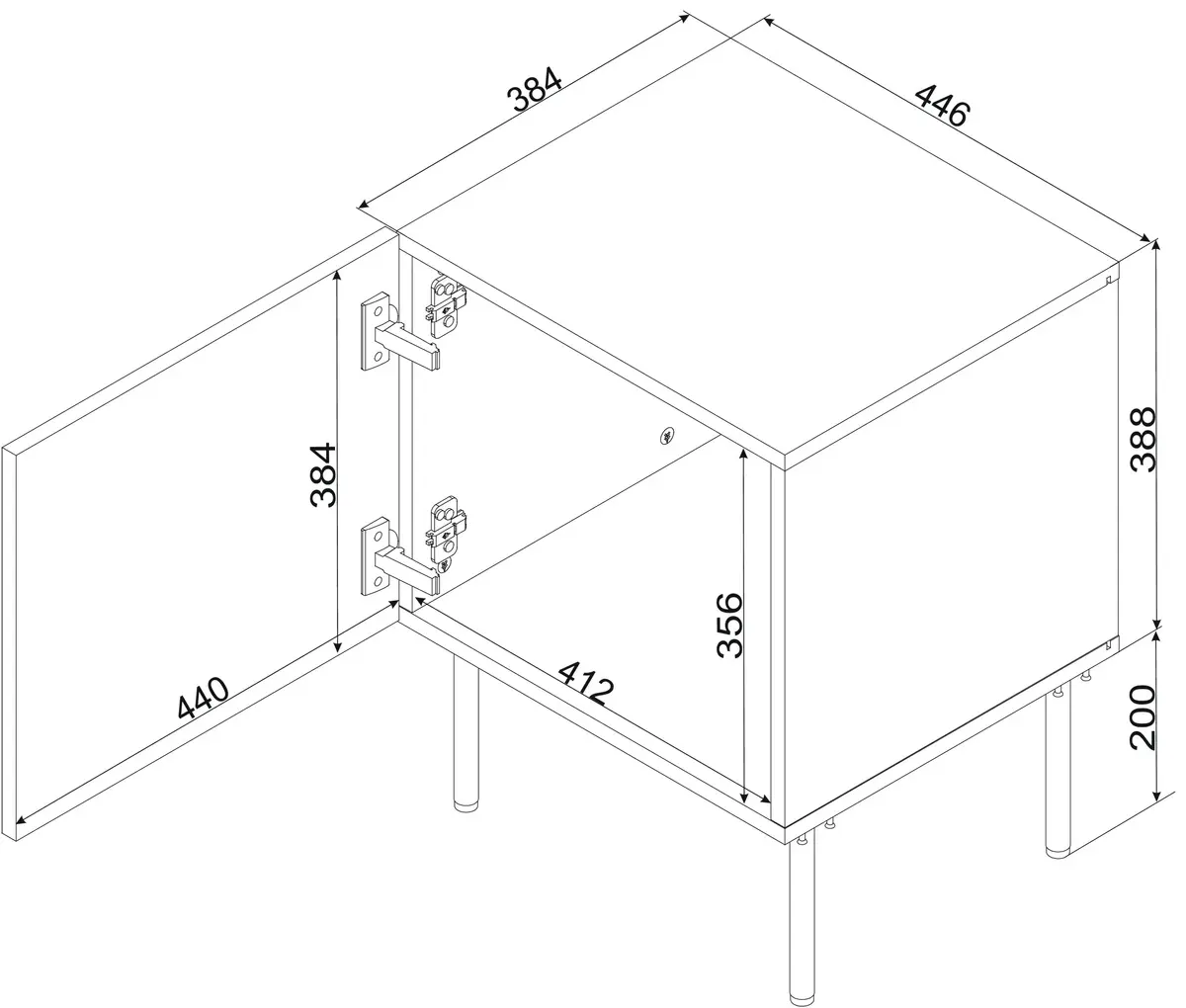 Naktsgaldiņu komplekts Cama Meble ISLA 44,5×40×59 Photo 4