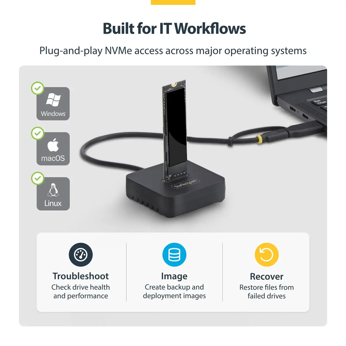 StarTech M.2 NVMe doka adapteris USB-C/USB-A 10Gbps Photo 7