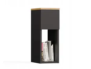 Тумба прикроватная top e shop GALAX 20/1S, 1 ящик, антрацитовая рама, столешница Artisan Oak, 550×300×200 мм