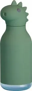 Termo pudele asobu Bestie Dinozaur ar salmiņu 460 ml — dubultsienu vakuuma konstrukcija, pret noplūdi