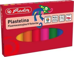 Modeling clay HERLITZ PLASTELINA 8KOL FLUO WB – 8 fluorescent colors, water-based