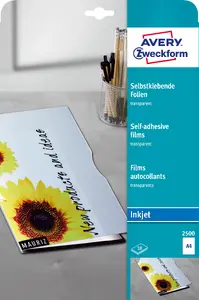 Inkjet printing film Avery Zweckform 2500 A4 (210×297 mm) Polyester transparent, 0.17 mm, 10 sheets