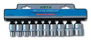 Набор насадок Honiton H4010 1/2" шестигранные 10 шт, размеры 10–24 мм