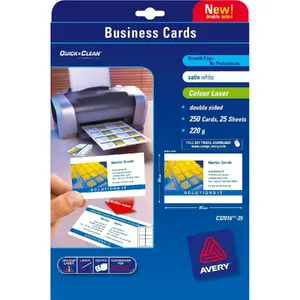 Business cards Avery Zweckform Quick&Clean 85 x 54 mm, 250 pcs (25 sheets)