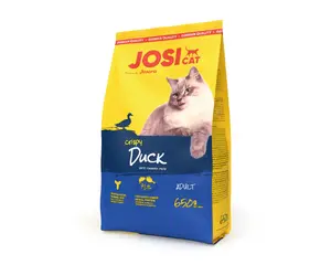 Sausais kaķu barības JosiCat Adult Duck 650 g — vienproteīna pieaugušo formula