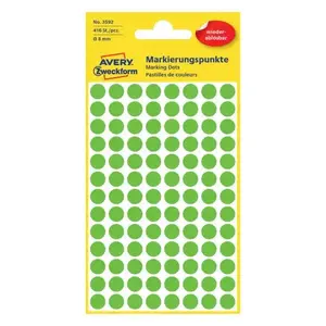 Self-adhesive paper labels Avery Zweckform 3592 — green circular 8 mm, 416 pcs