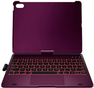 Tablet folio case with keyboard Tech-Protect Typecase Flexbook Touch for iPad 11" (A16) 2025 / iPad 10.9" 2022, raspberry