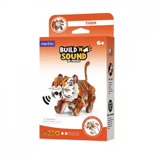 3D Puzzle Tiger model by MG DYSTRYBUCJA — MierEdu Build and Listen PP1117, educational wooden assembly