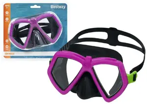 Peldēšanas maska-brilles Bestway modelis 22040 / 21407 — rozā, atpūtas peldēm