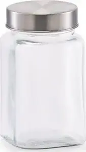 Storage jar ZELLER 420 ml with stainless steel lid, 7.5 x 7.5 x 13 cm