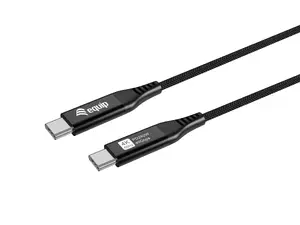 USB4 Gen 3x2 C‑to‑C kabelis EQUIP 1.2 m, PD 240W, 40 Gbps, 4K/60Hz, melns