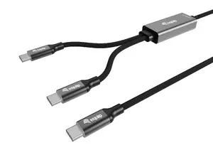 USB-C to 2x USB-C Y-Charging Cable EQUIP 1.5m PD 140W, USB 2.0, Black