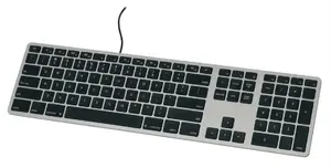 Matias FK316CB vadu USB pilna izmēra QWERTY tastatūra, šķērsslēdži, kabelis 1.5 m, pelēka