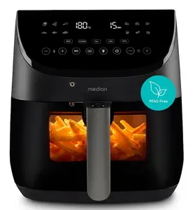 MEDION MD 13060 Hot Air Fryer, 6.6 L, Touch Control, LED Display, Black