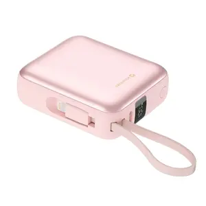 Power bank SWISSTEN SPACE 10000 mAh — universal external battery with USB-C and Lightning, pink