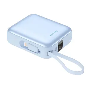 Power bank SWISSTEN SPACE 10000 mAh — universal external battery with USB-C and Lightning, blue