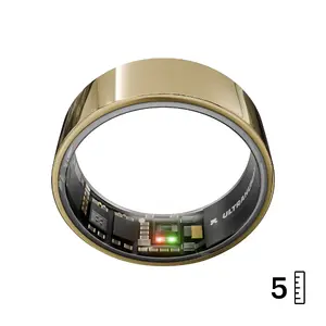Smart ring activity tracker Ultrahuman Ring AIR – sleep & fitness tracker, Gold, Size 5, PPG SpO2, 6-day battery