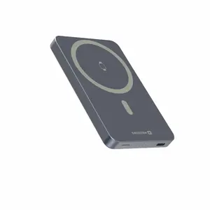 Power Bank SWISSTEN FUSION 5000 mAh — Universal external battery with MagSafe and Apple Watch charging, Silver