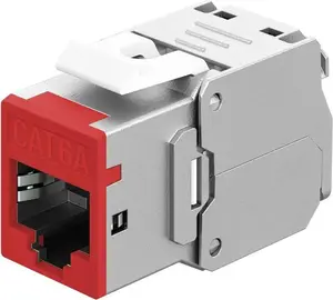Keystone module RJ45 CAT 6A STP Slim red – WENTRONIC 77948