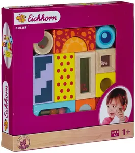 Building blocks set Simba‑Dickie Eichhorn Color Sound model 100002240, wooden playset with sound element (EAN 4003046022407)