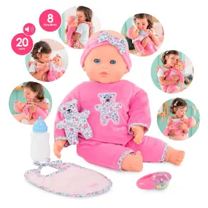 Lelle Simba‑Dickie Corolle 9000150050, interaktīva bērnu lelle, 42 cm, AA baterija, rozā