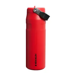 Термос-бутылка STANLEY The IceFlow Bottle Flip Straw 2.0 0,71 л — тёмно-красная, с трубочкой и термоизоляцией