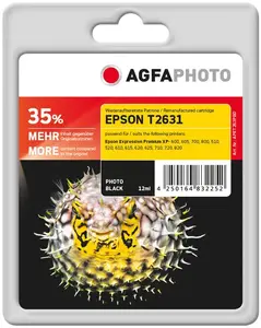 Ink cartridge AgfaPhoto APET263PBD — dye-based photo black, 12 ml, 1 pc