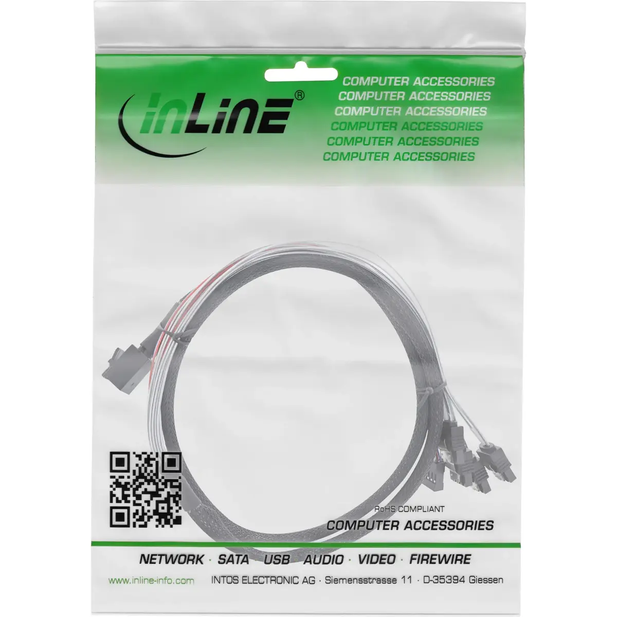 Intos Mini SAS HD SFF-8643 uz 4×SATA kabelis 0,5 m Photo 2
