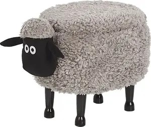 Пуф с местом для хранения Beliani SHEEP — серый пуф в форме животного