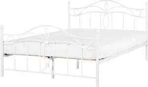 Металлическая кровать Beliani ANTLIA 180 x 200 см белая — металлический каркас, двуспальная 180x200