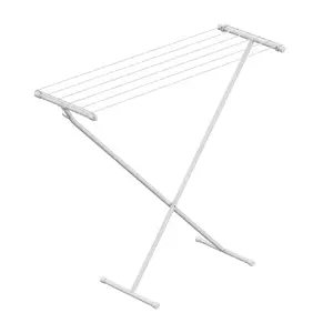 Floor-standing drying rack Rorets Compact, grey — 5.5 m drying space, 900×320×830 mm