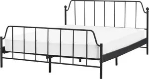 Металлическая кровать Beliani MAURESSAC 160 x 200 см черная – металлический каркас, размер матраса 160x200 см