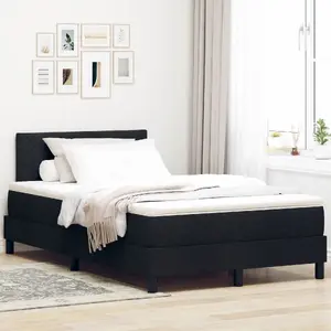 Кровать Box Spring с матрасом VidaXL 120x200 см Черная ткань