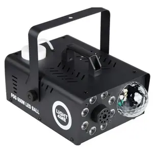 Dūmu ģenerators Light4Me FOG 600W LED BALL — 600 W dūmaka/ miglas ražotājs ar iebūvētu LED disko bumbu un bezvadu pulti