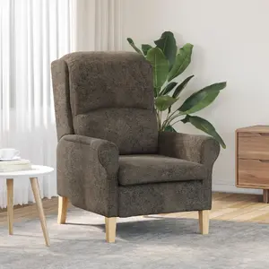 Кресло VidaXL 42009868 современное тёмно‑серое ткань с деревянными ножками стандартный размер