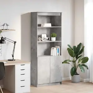 Augsts skapis VidaXL 70x35x180 cm, betona pelēks, glabāšanas skapis