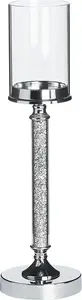 Candle Holder Beliani ABBEVILLE 48 cm silver — decorative metal candlestick